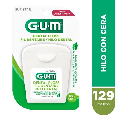 Gum Hilo Dental x129m Cera Mentolado