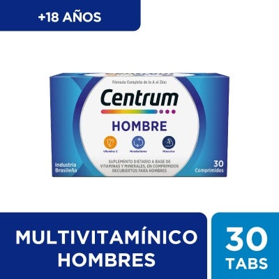Suplemento Vitaminico Centrum Hombre x30cmp