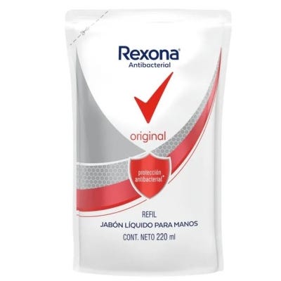 Jabón Liquido Antibacterial Rexona Original Repuesto x220ml
