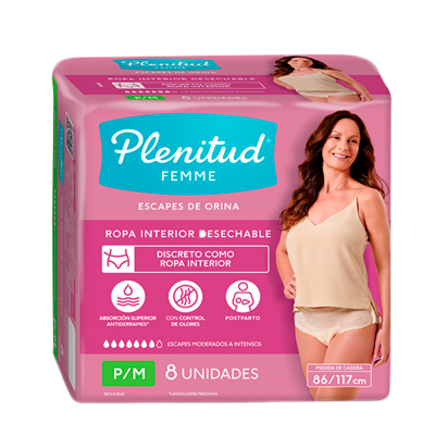 Pañal Adulto Plenitud Ropa Act Mujer P/M x8un