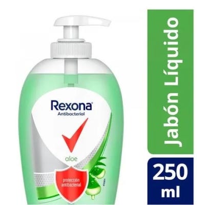 Jabón Liquido Antibacterial Rexona Aloe x250ml