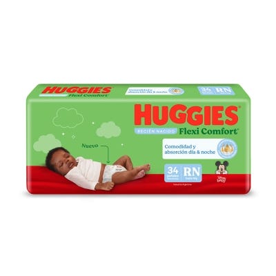 Pañales Huggies Flexi Comfort Talle RN Edicion Limitada x34un