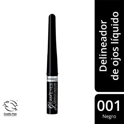 Delineador De Ojos Liquido Rimmel London Glameyes Blackglamour 001 x4ml.