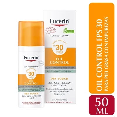 Protector solar Eucerin Oil Control Sun Gel Toque Seco FPS30 50 ml