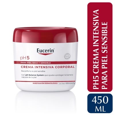 Crema Ph5 Intensiva Corporal Eucerin para Piel Seca y Sensible x450ml