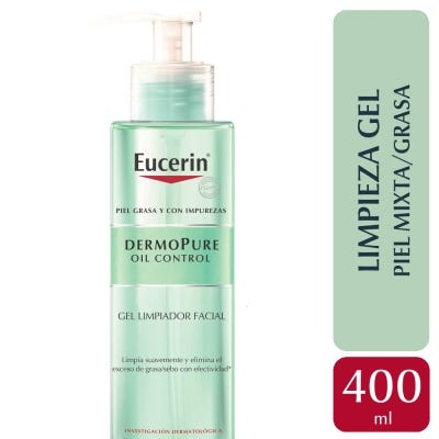 Gel limpiador diario Eucerin DermoPURE Oil Control piel grasa x400ml