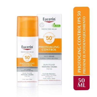 Fluido antiedad Eucerin Sun para todo tipo de piel FPS 50+ 50 ml