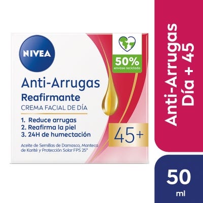 Crema facial NIVEA Antiarrugas con Aceite de Argán 45+ x 50 ml