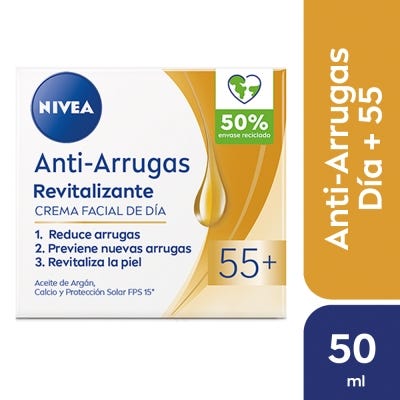 Crema facial NIVEA Antiarrugas con Aceite de Argán 55+ x 50 ml