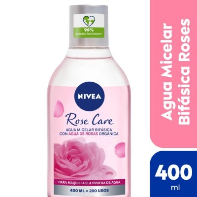 Agua Micelar Nivea Rose Care Bifásica x400ml