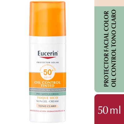 Protector solar Eucerin Oil Control Toque Seco Tono claro FPS 50 x50ml