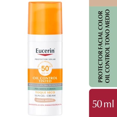 Protector solar Eucerin Oil Control Toque Seco Tono medio FPS 50 x50ml