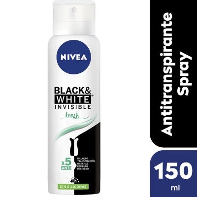 Desodorante femenino NIVEA Black & White Fresh Sin Siliconas x 150 ml