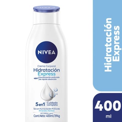Crema corporal NIVEA Hidratación Express Piel normal a seca 400ml