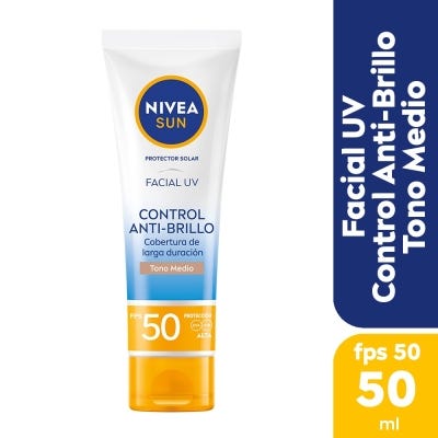Protector solar facial NIVEA Control Anti-Brillo FPS50 Tono Medio 50ml