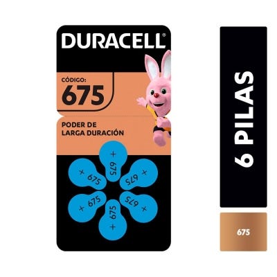 Pila Audiologia Duracell Tamaño 675 x6un