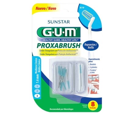 Repuesto Cep.Interdentales Gum Proxabrush Med x1.6mm x8un