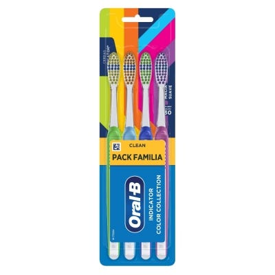 Cepillo Dental Oral-B Indicator 30 Suave Color Collection x4un