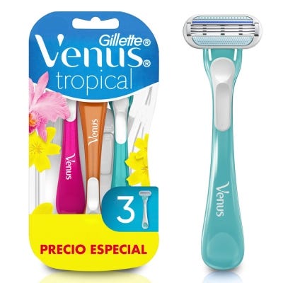 Maquina Afeitar Desechable Venus Tropical x3un