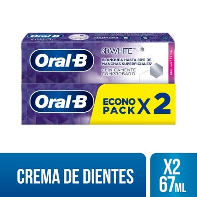 Pasta Dental Oral-B 3D White Pack 2x90G x180Gr