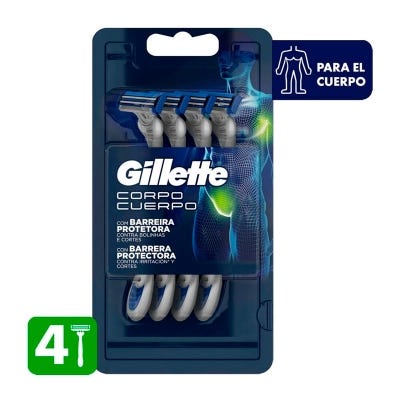 Maquina Afeitar Desechable Gillette Corpo Cuerpo x4un
