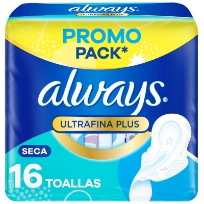 Toallas Femeninas Always Ultrafina Plus Seca x16un