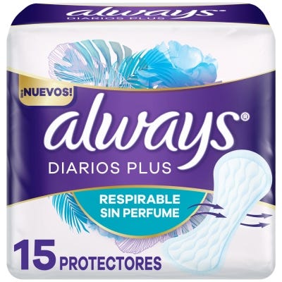 Protectores Diarios Always Plus Respirable x15un