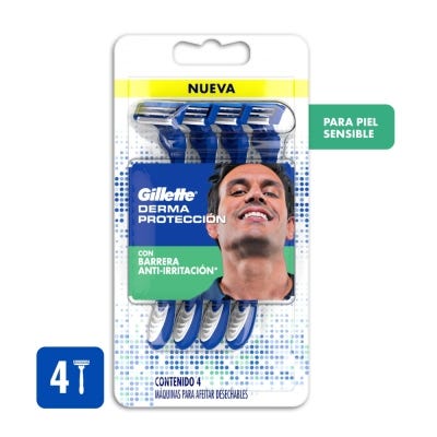 Maquina Afeitar Desechable Derma Protección x4un