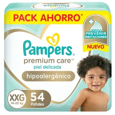 Pañales Pampers Premium Talle XXG x54un