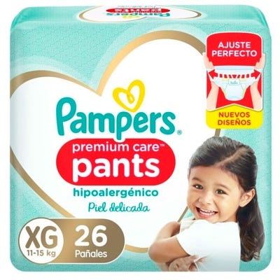 Pañales Pampers Premium Pants Talle XG x26un