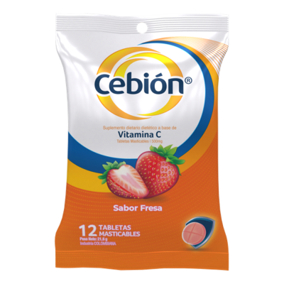 Suplemento Vitaminico Cebion Masticables Frutilla x12cmp