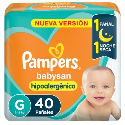 Pañales Pampers Babysan Talle G x40un