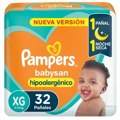 Pañales Pampers Babysan Talle XG x32un