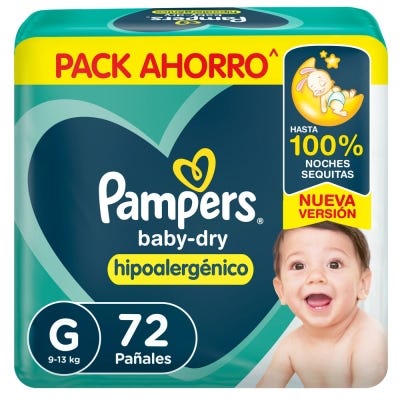 Pañales Pampers BabyDry Grande x72un