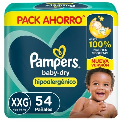 Pañales Pampers BabyDry XXG x54un