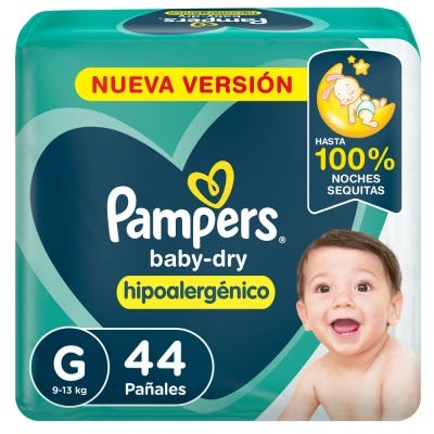 Pañales Pampers BabyDry Talle G x44un