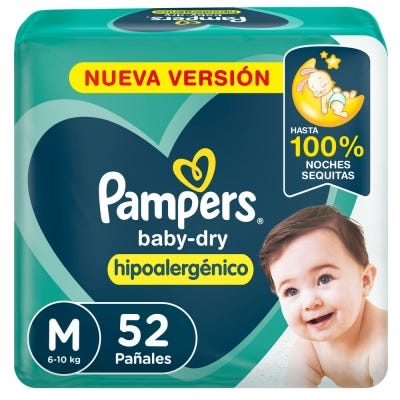 Pañales Pampers BabyDry Talle M x52un