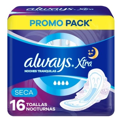 Toallas Femeninas Always Noche triple proteccion x16un