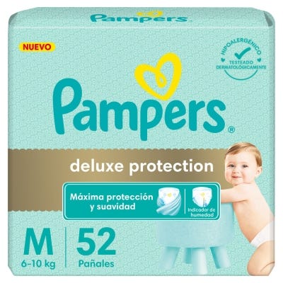 Pañales Pampers Deluxe Proteccion M x52