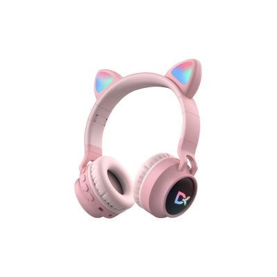 Dekkin Auriculares Vincha Oreja Gato Rosa/Gris 