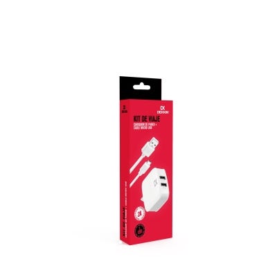 Dekkin - Kit Cargador de Pared + Cable Micro USB. Blanco 