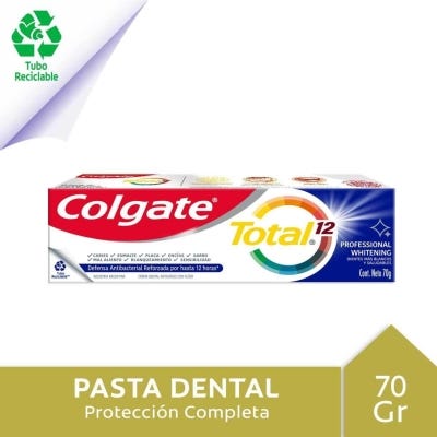 Pasta Dental Colgate Total 12 Prof. Whitening Tubo Reciclable x70gr