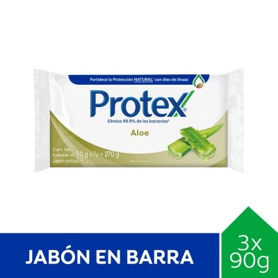 Jabon De Tocador Aloe Protex 90Gr 3Un