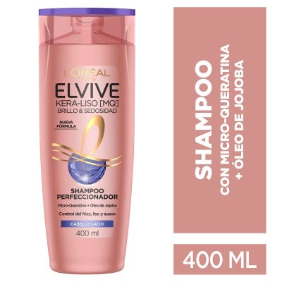 Shampoo Elvive Kera-Liso Brillo y Sedosidad x400ml