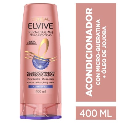 Acondicionador Elvive Kera-Liso Brillo y Sedosidad x400ml