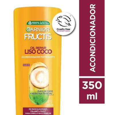 Acondicionador Fructis Oil Repair Liso Coco x350ml