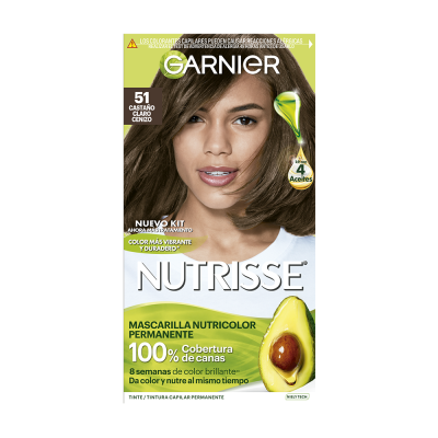 Coloracion Nutrisse Tono 51 Castaño Claro Cenizo C