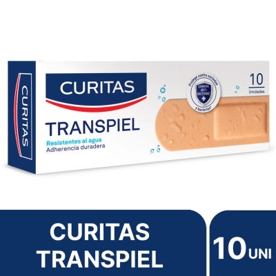 Apósito Adhesivo Curitas Tela Transpiel  x10un 