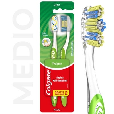 Cepillo Dental Colgate Twister c/Capuchón x2un