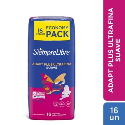 Toallas Femeninas Siempre Libre Adapt Plus Ultra Fina x16un